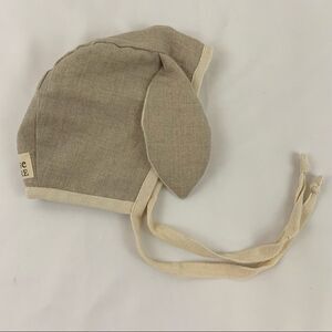 Tortoise and the Hare Clothing Natural Linen Lop Ear Rabbit Bonnet Cap Hat 2T